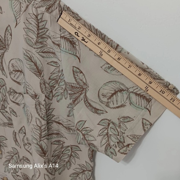 Centro Men's XL Hawaiian Shirt‎  Linen Cotton Floral Aloha Beach Boho Casual - Picture 5 of 9